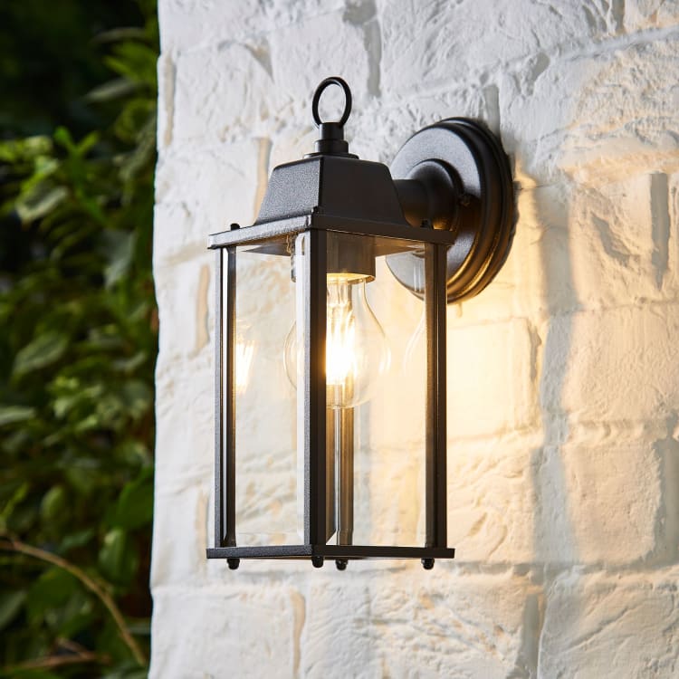 Zinc Ceres Black Bevelled Glass Lantern