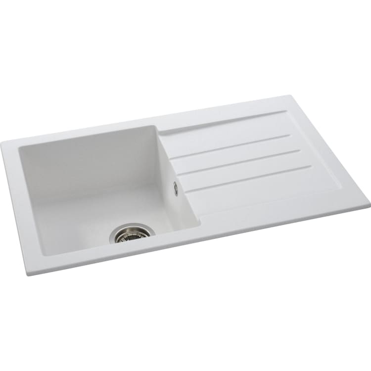 Abode Xcite 1 Bowl Granite Kitchen Sink - White