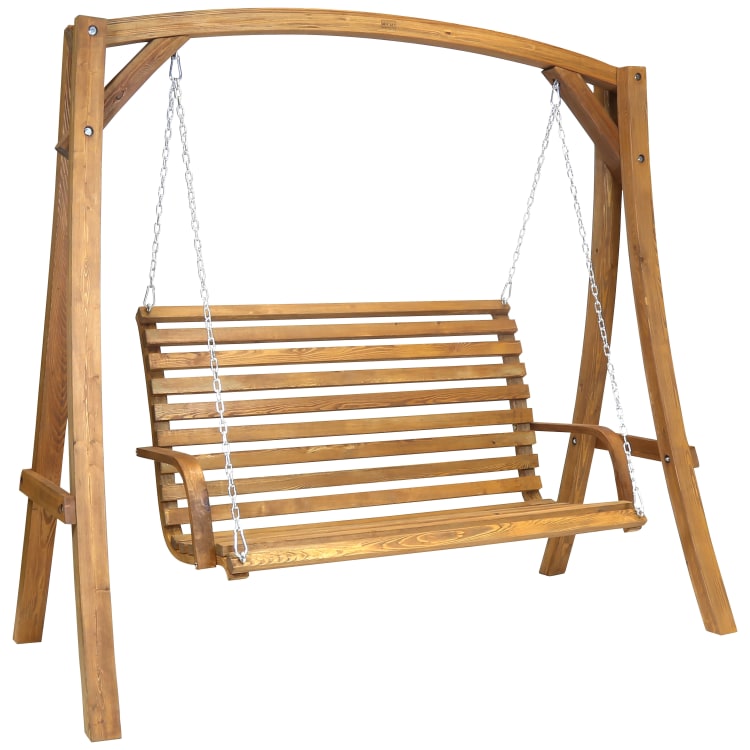3 Seater Wooden Garden Swing Chair, Wooden Outdoor Swing Chair