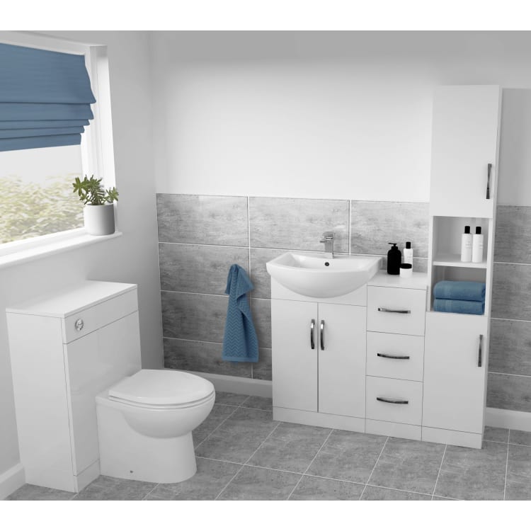Wickes White Gloss Vanity Unit Basin, Cost To Replace Small Bathroom Vanity Unit