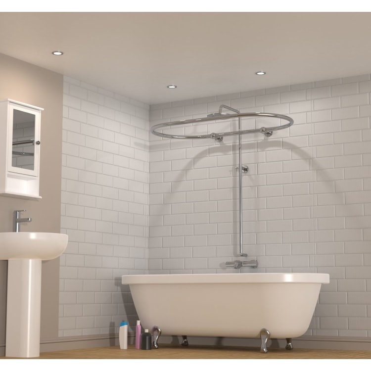 Croydex Wall Mounted Roll Top Bath, Free Standing Shower Curtain Rail Ceiling Design