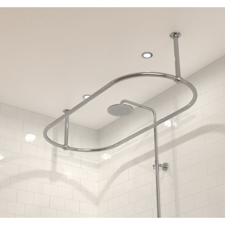 Croydex Ceiling Mounted Roll Top Bath, Free Standing Shower Curtain Rail Ceiling