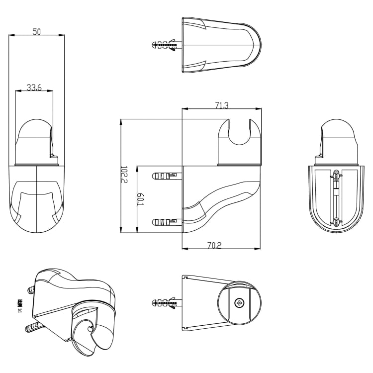 Wickes Adjustable Chrome Shower Head Bracket