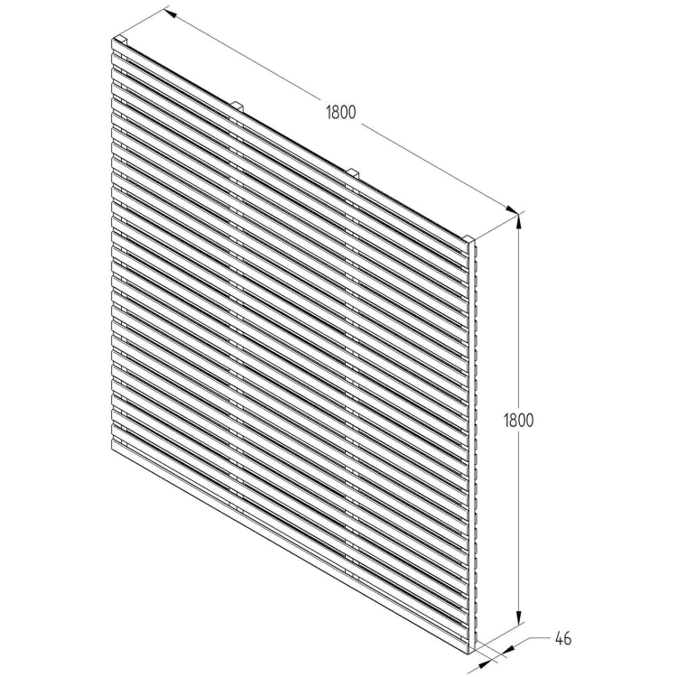 Forest Garden Double Slatted Grey Fence Panel 6 x 6 ft Multi Packs