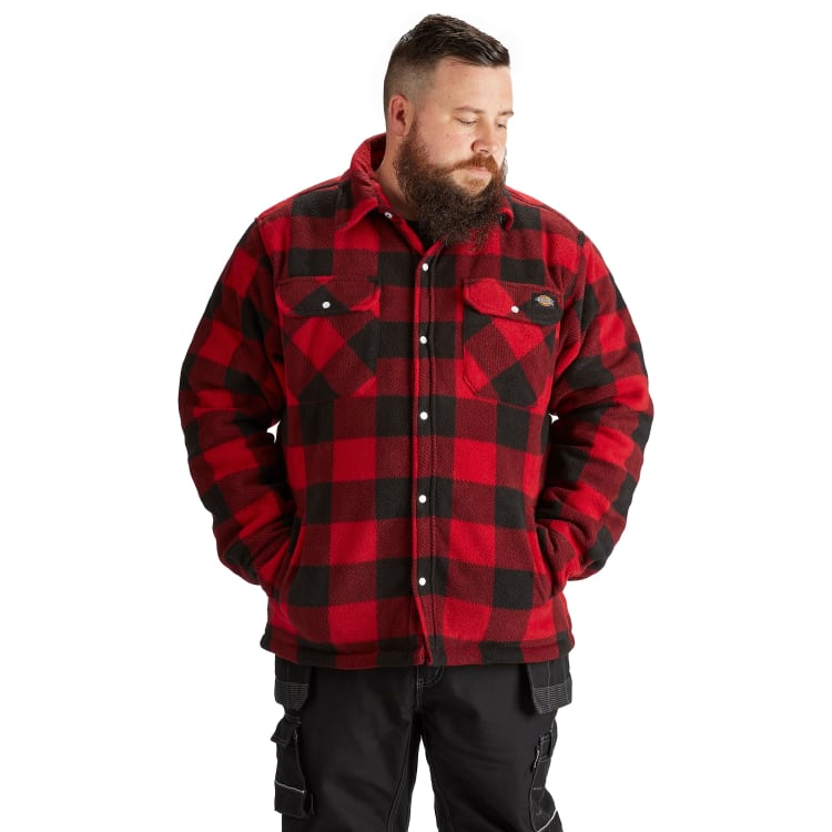 Details about   Dickies Portland Shirt Checked Fleece Lumberjack Style Green 