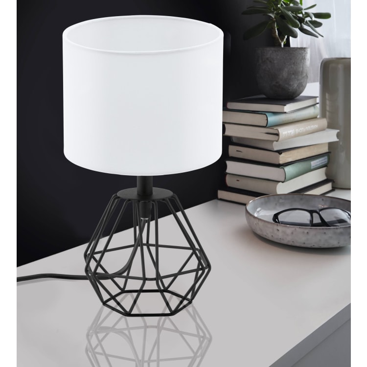 Eglo Carlton 2 Table Lamp Black, Angus Geometric Table Lamp With Black Shade