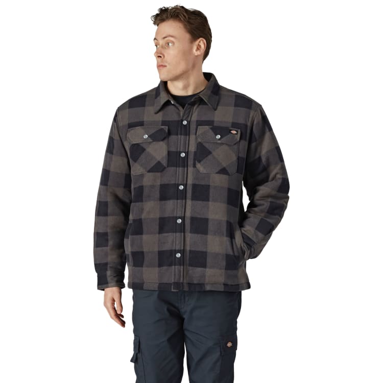Dickies Portland Shirt Checked Fleece Lumberjack Style Blue FREE HAT 
