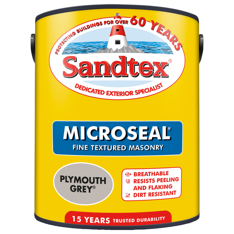 Sandtex plymouth grey textured masonry paint 10l clearance