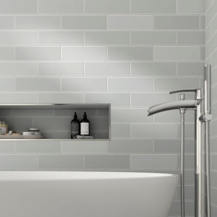 Wickes Soho Light Grey Ceramic Wall, Light Grey Tiles Bathroom Ideas