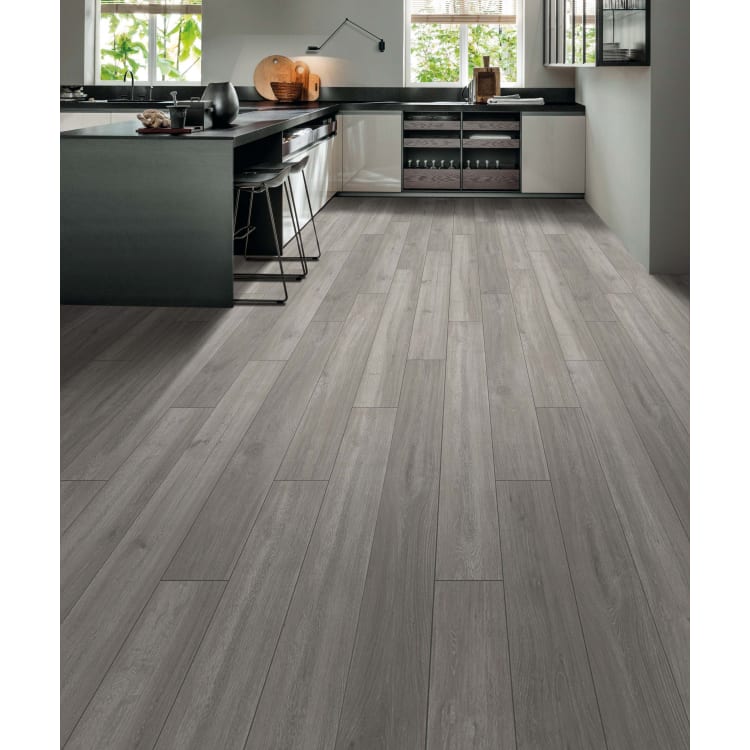 Arreton Light Grey Oak 12mm Laminate, Gray Laminate Flooring Kitchen