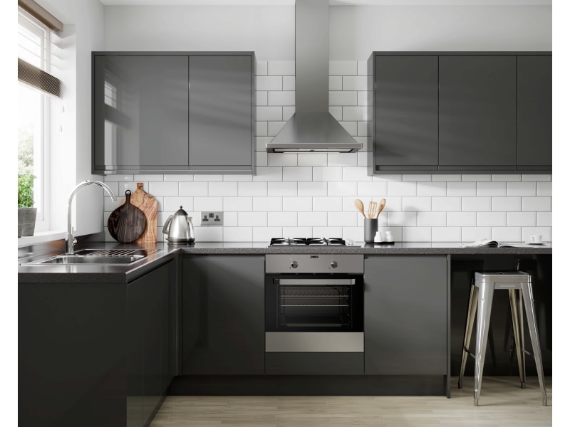 Madison Dark Grey Gloss Kitchen, Wickes Lifestyle Kitchens