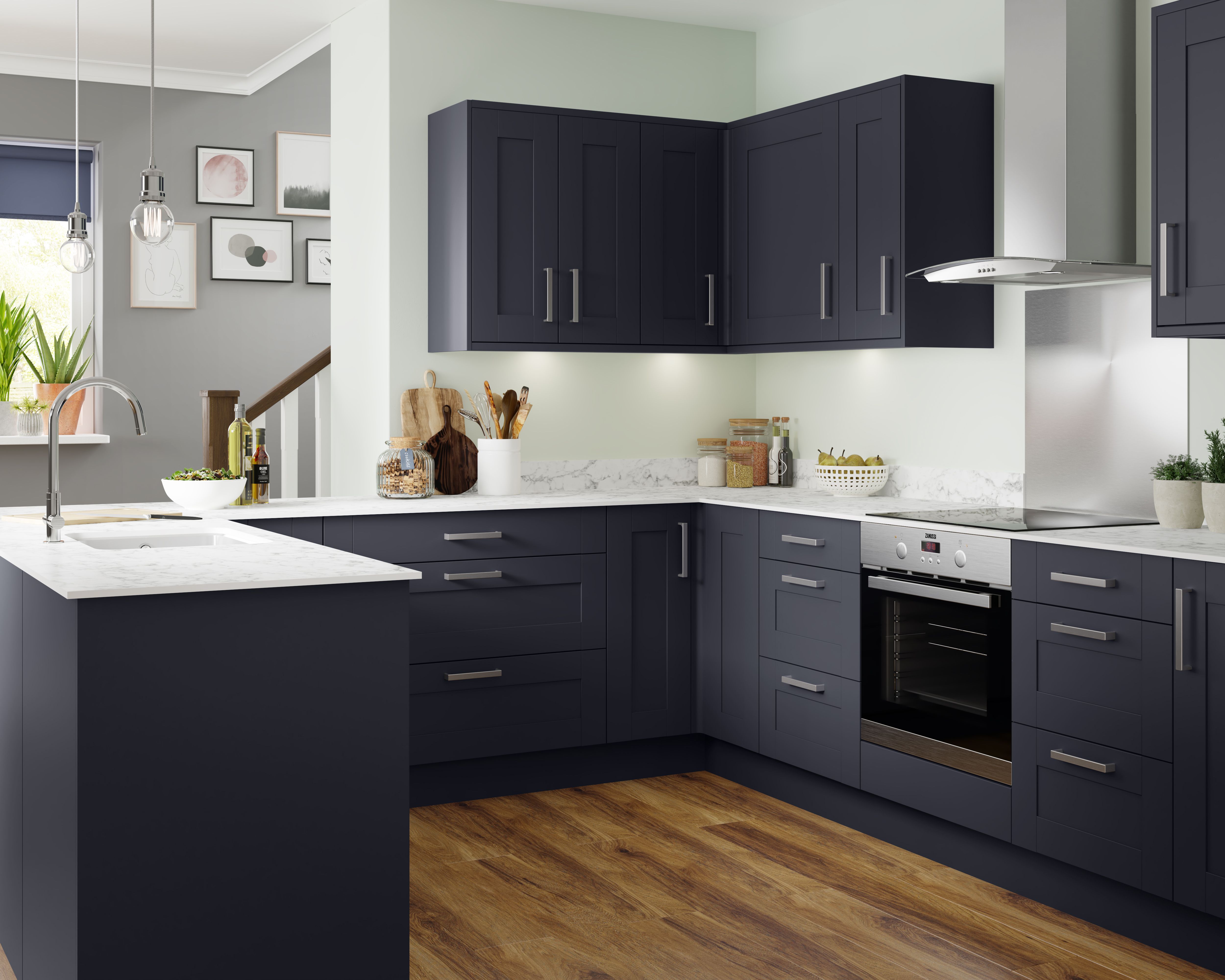 Ready To Fit Kitchens Flat Pack Kitchens Wickes   080621 RTFK Ohio Navy