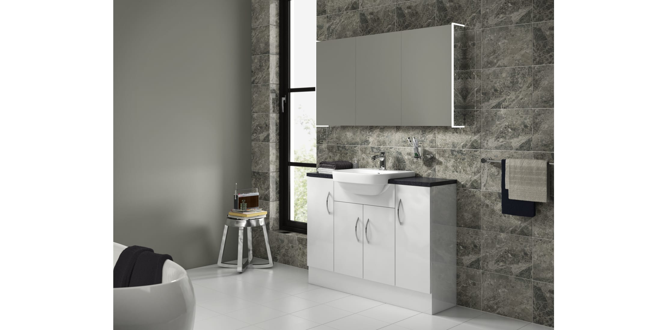 Vienna White Bathroom Furniture Wickes