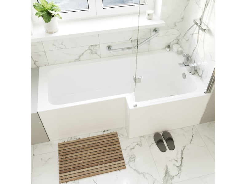 Baths Freestanding Corner Bath Bathrooms Wickes - Small Bathroom With Corner Bath And Separate Shower