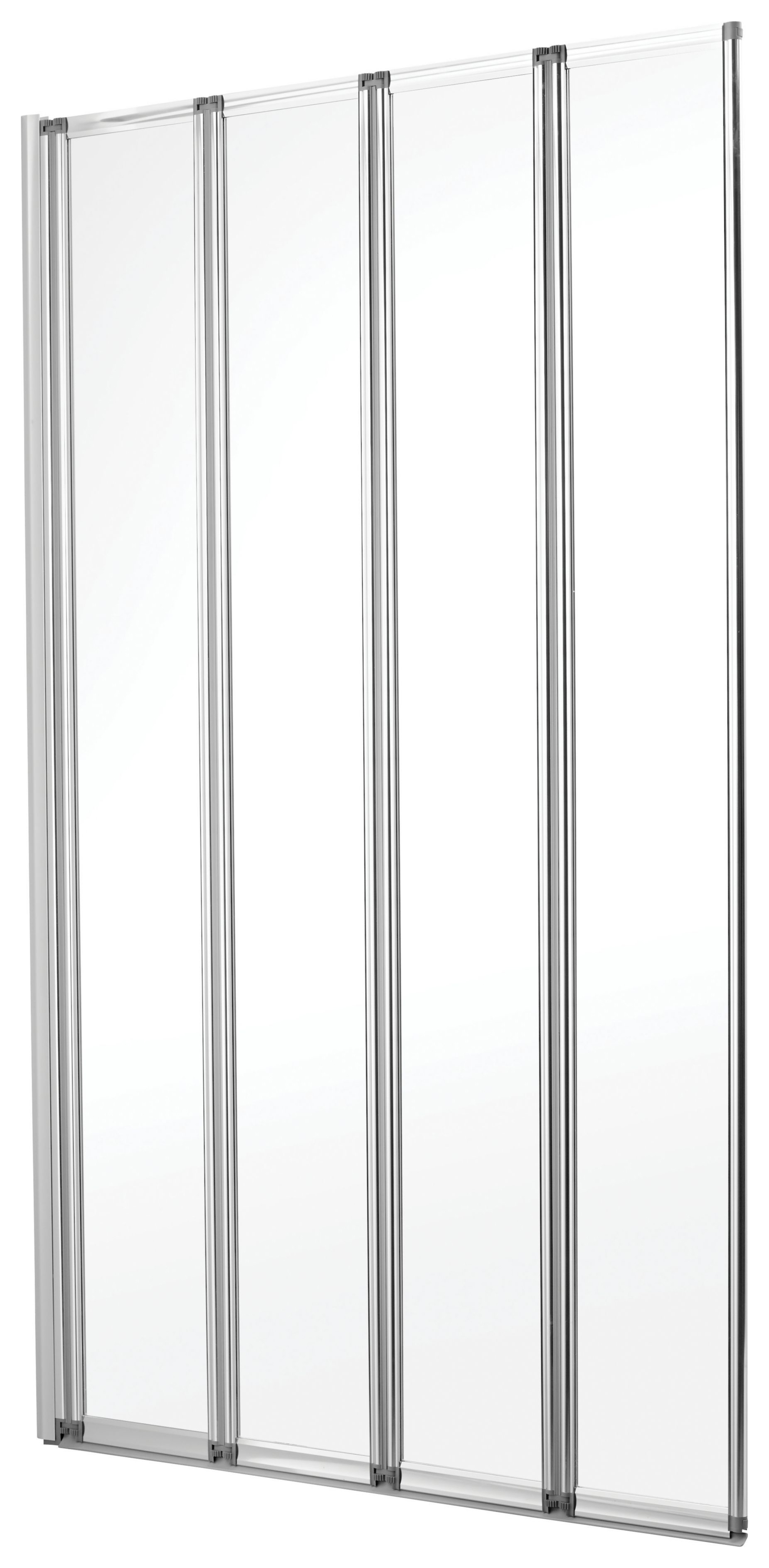 Image of Wickes Silver Effect Frame 4 Fold Bath Screen - 1400 x 840mm