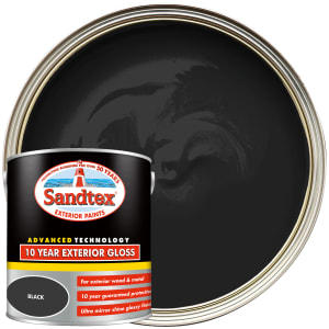 Sandtex 10 Year Exterior Gloss Paint - Black - 2.5L