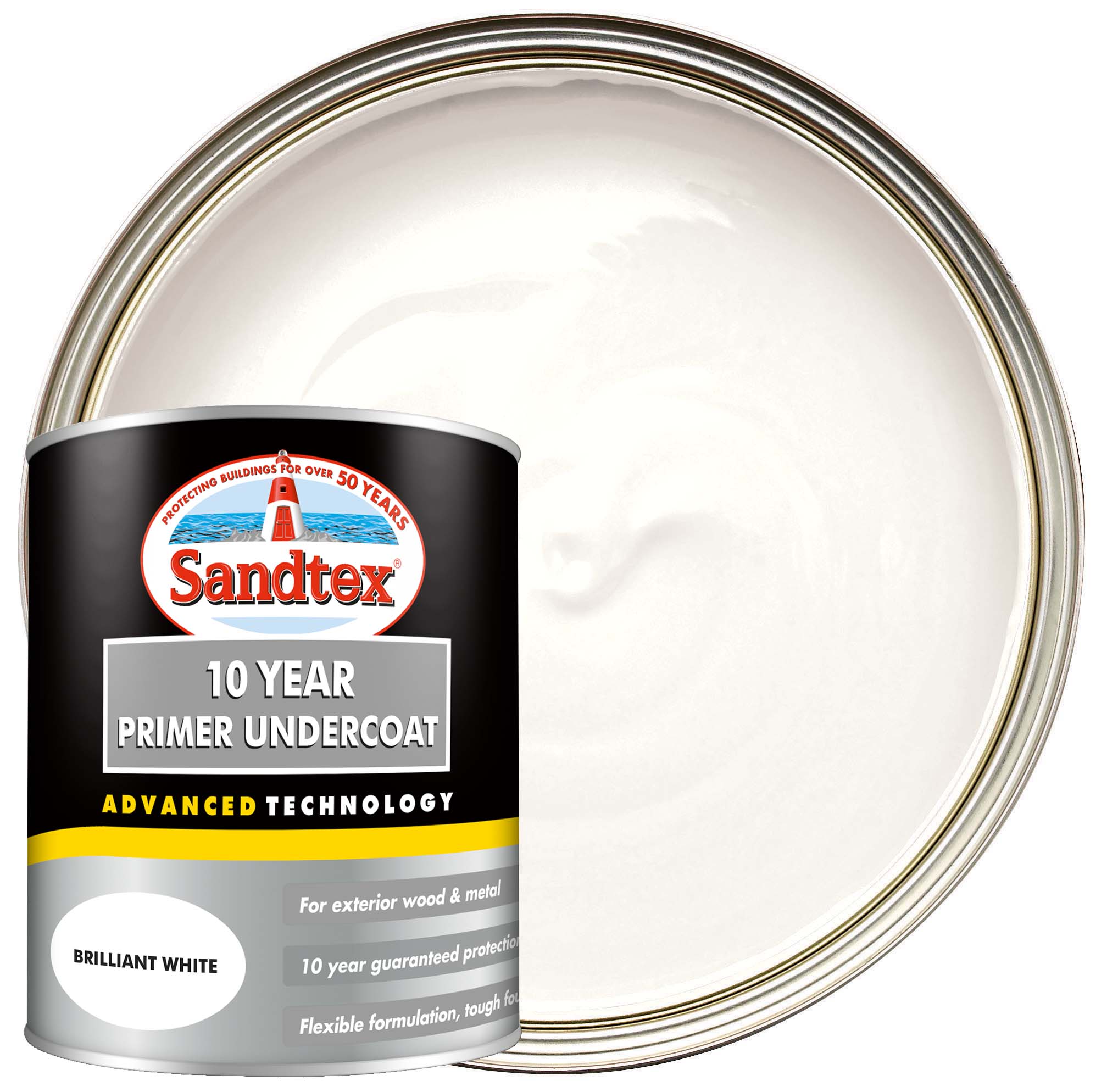 Image of Sandtex 10 Year Primer Undercoat Paint - White - 750ml