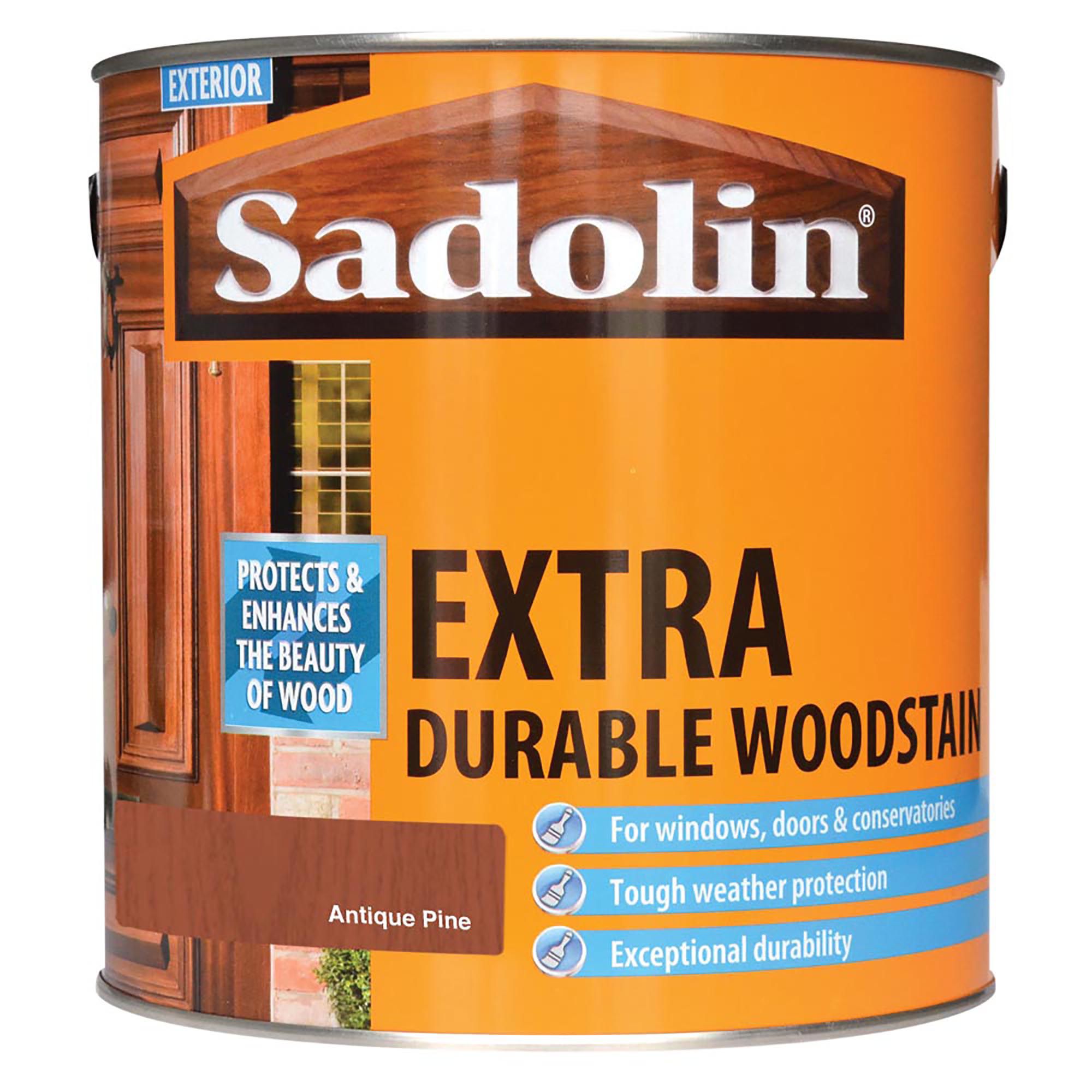 Image of Sadolin Extra Durable Woodstain Antique Pine 2.5L