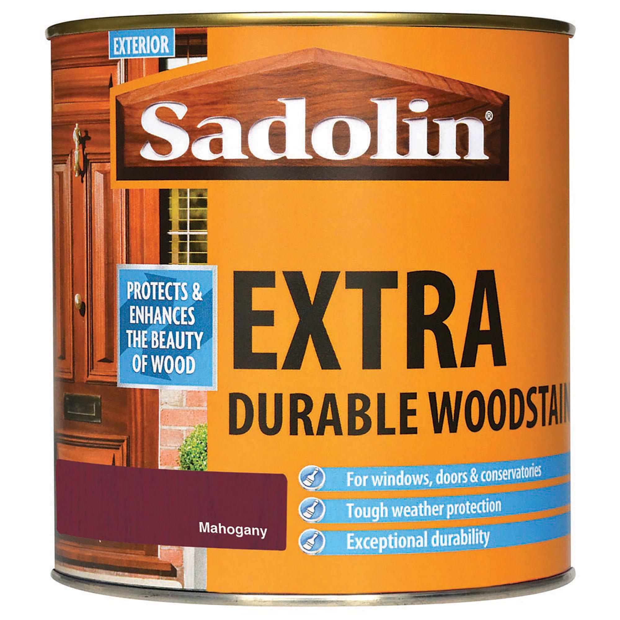 Image of Sadolin Extra Durable Woodstain Mahogany 1L