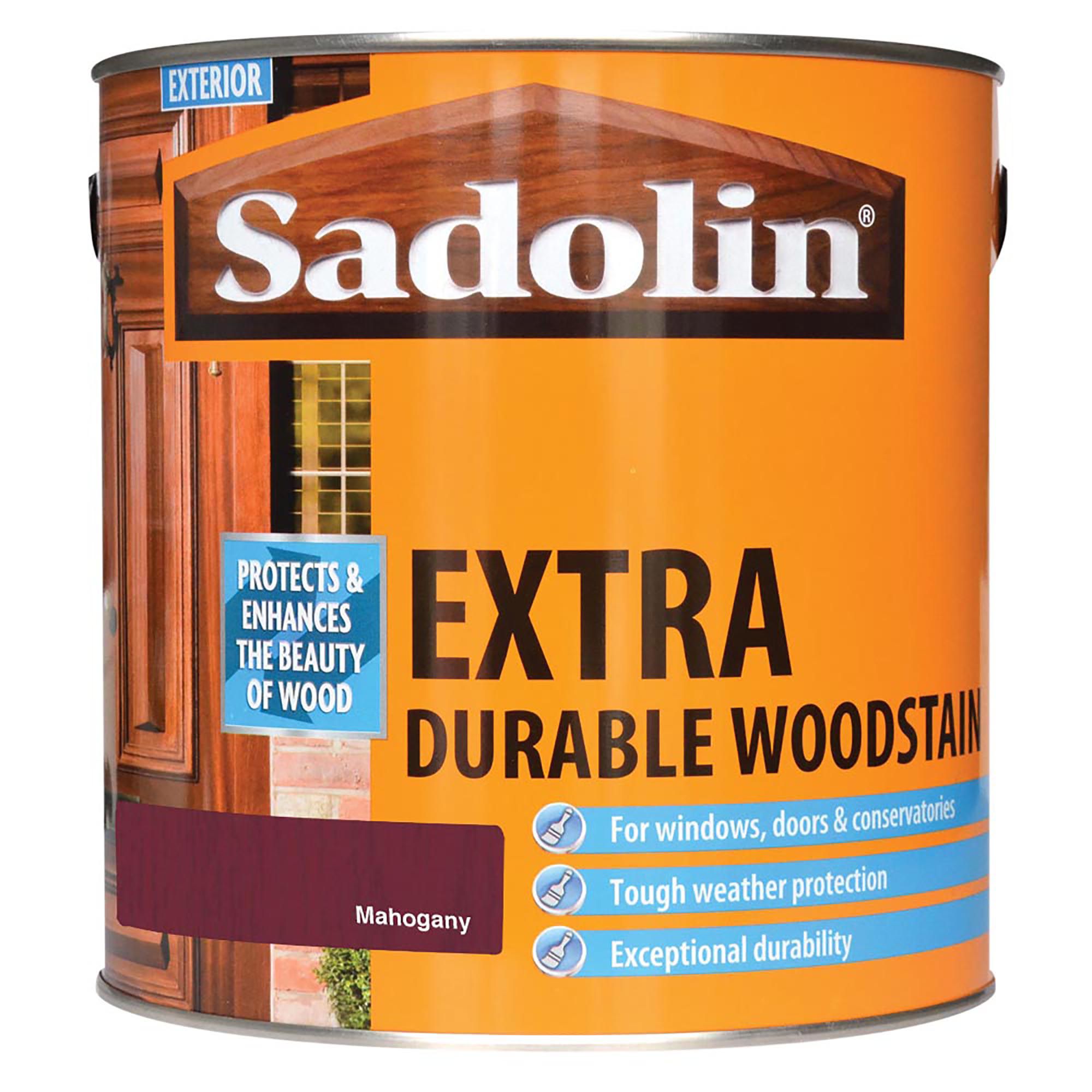 Image of Sadolin Extra Durable Woodstain Mahogany 2.5L