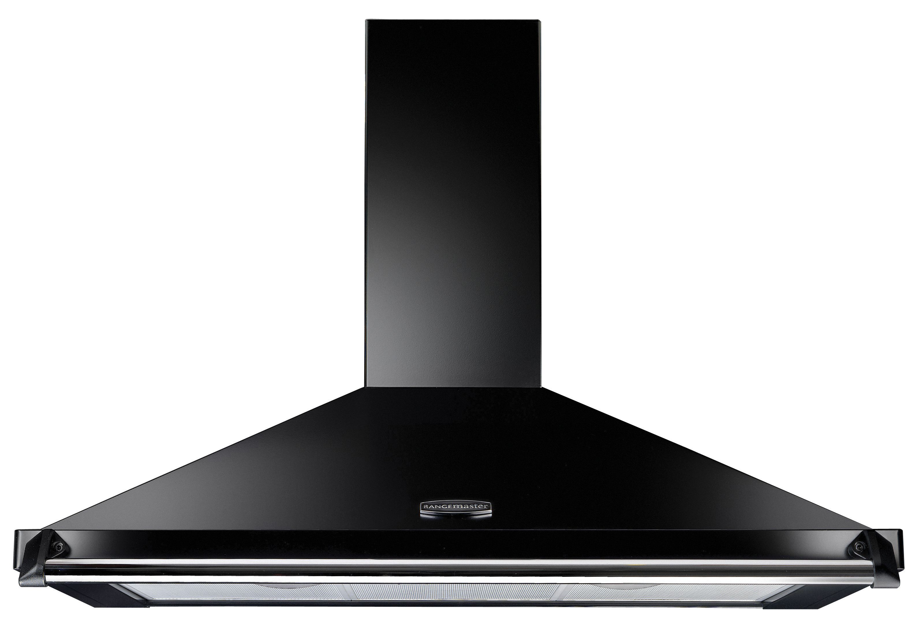 Rangemaster 110cm Classic Chimney Cooker Hood - Black & Chrome