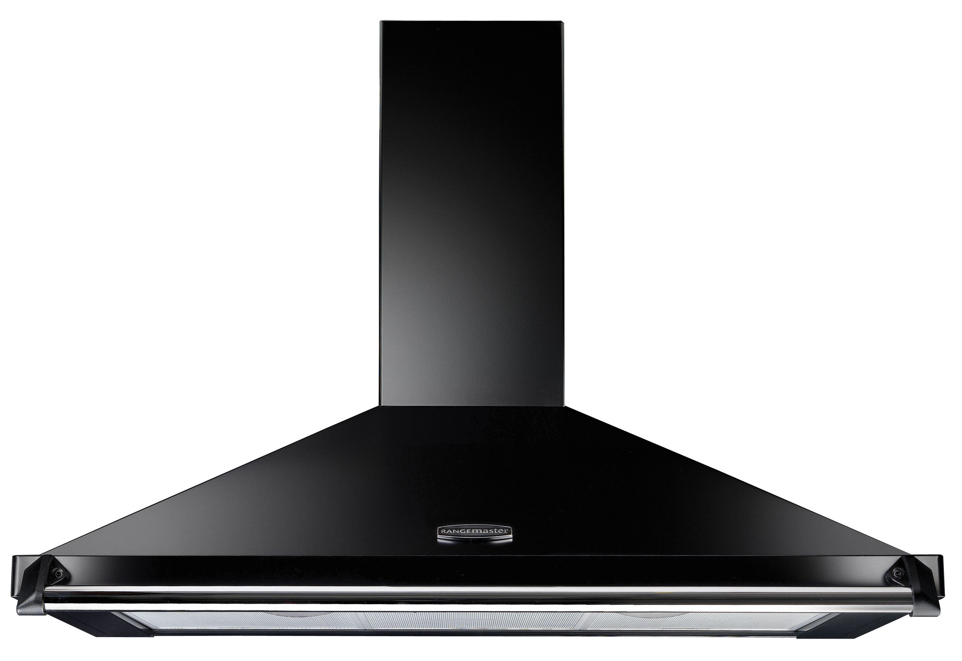 Rangemaster 90cm Classic Chimney Cooker Hood - Black & Chrome