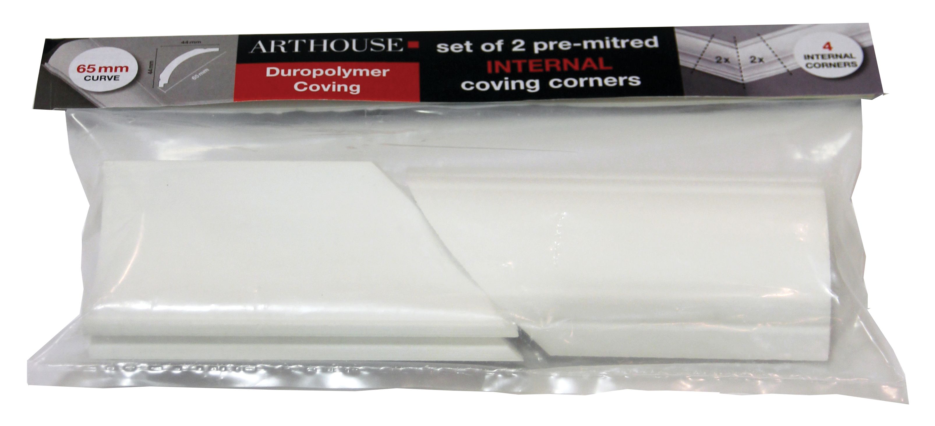 Image of Arthouse Duropolymer Coving Internal Corner - 65mm Pack of 2