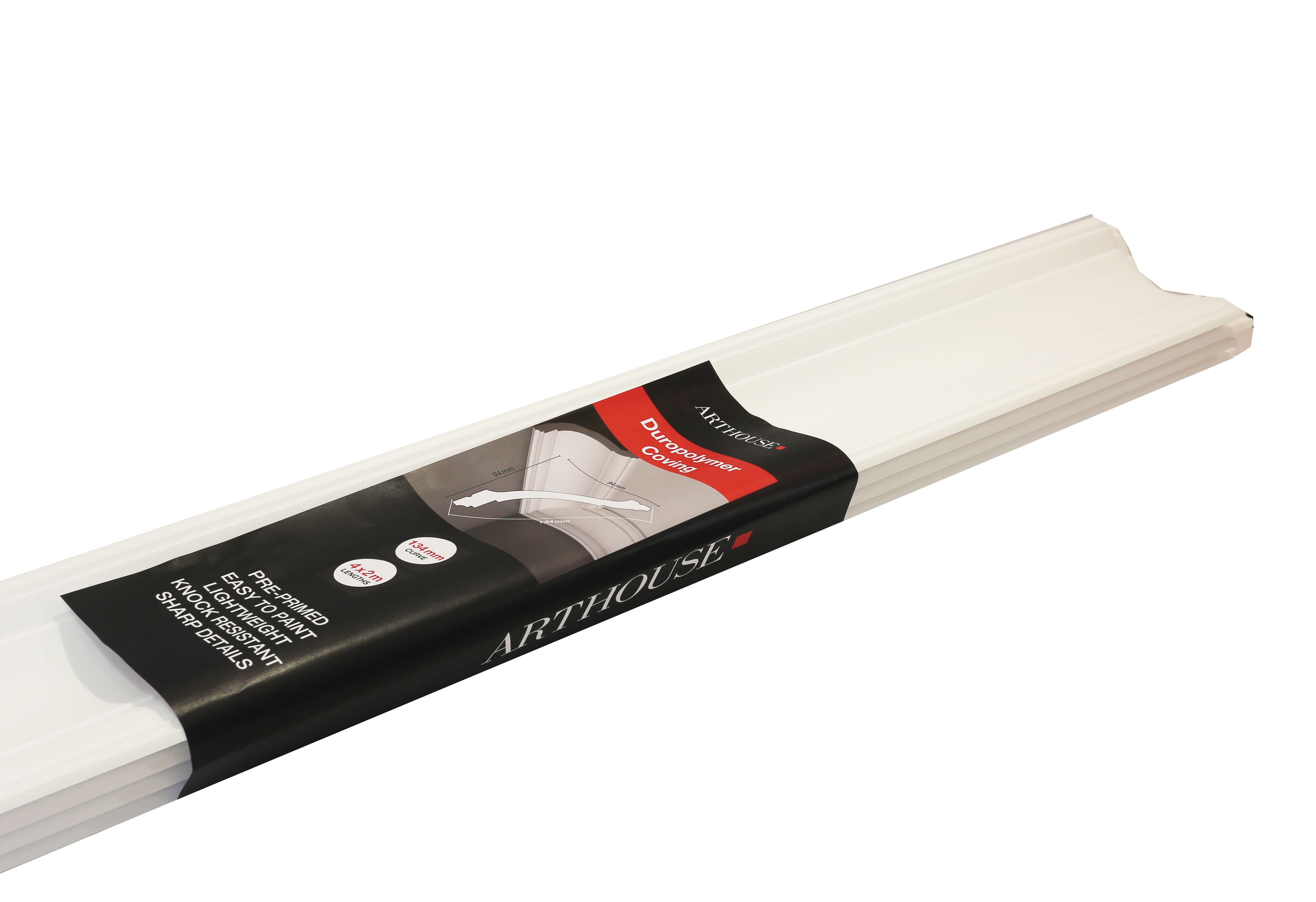 Arthouse High Density Duropolymer Coving - 134mm x 2m - Pack of 4