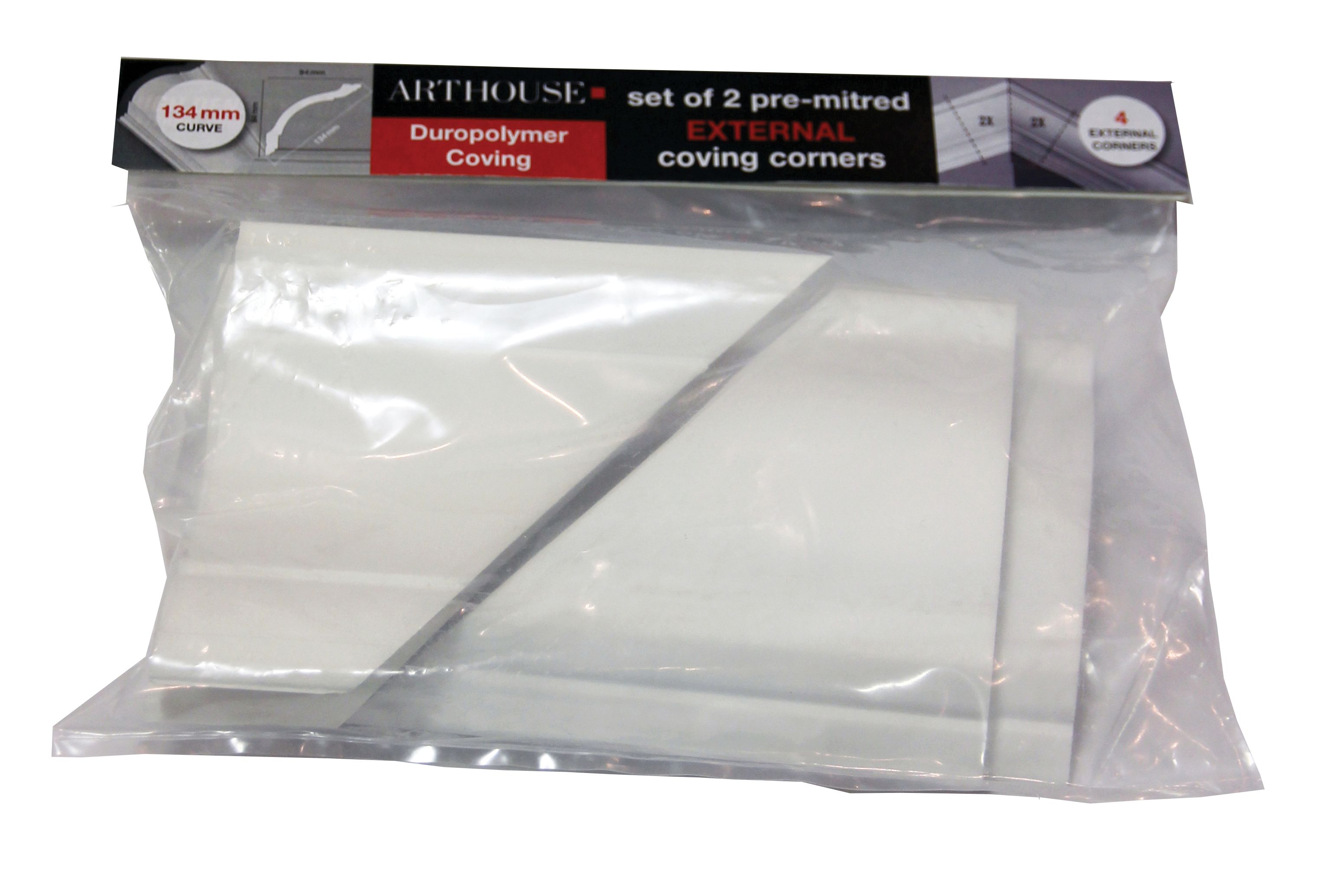 Arthouse Duropolymer Coving External Corner - 134mm - Pack of 2