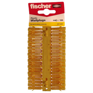 Fischer Yellow Plastic Wall Plugs - 5mm Pack Of 100
