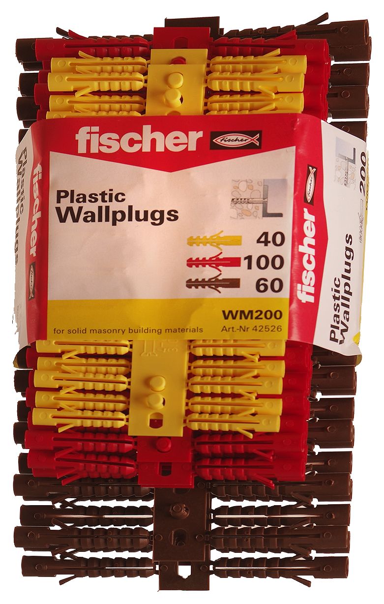 Fischer Assorted Plastic Wall Plugs - 5, 6 & 7mm Pack Of 200