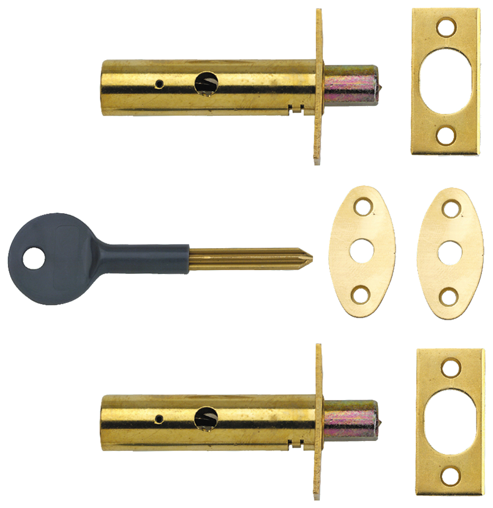 Image of Yale P-2PM444-PB-2 Door Security Bolt - Brass - Pack of 2