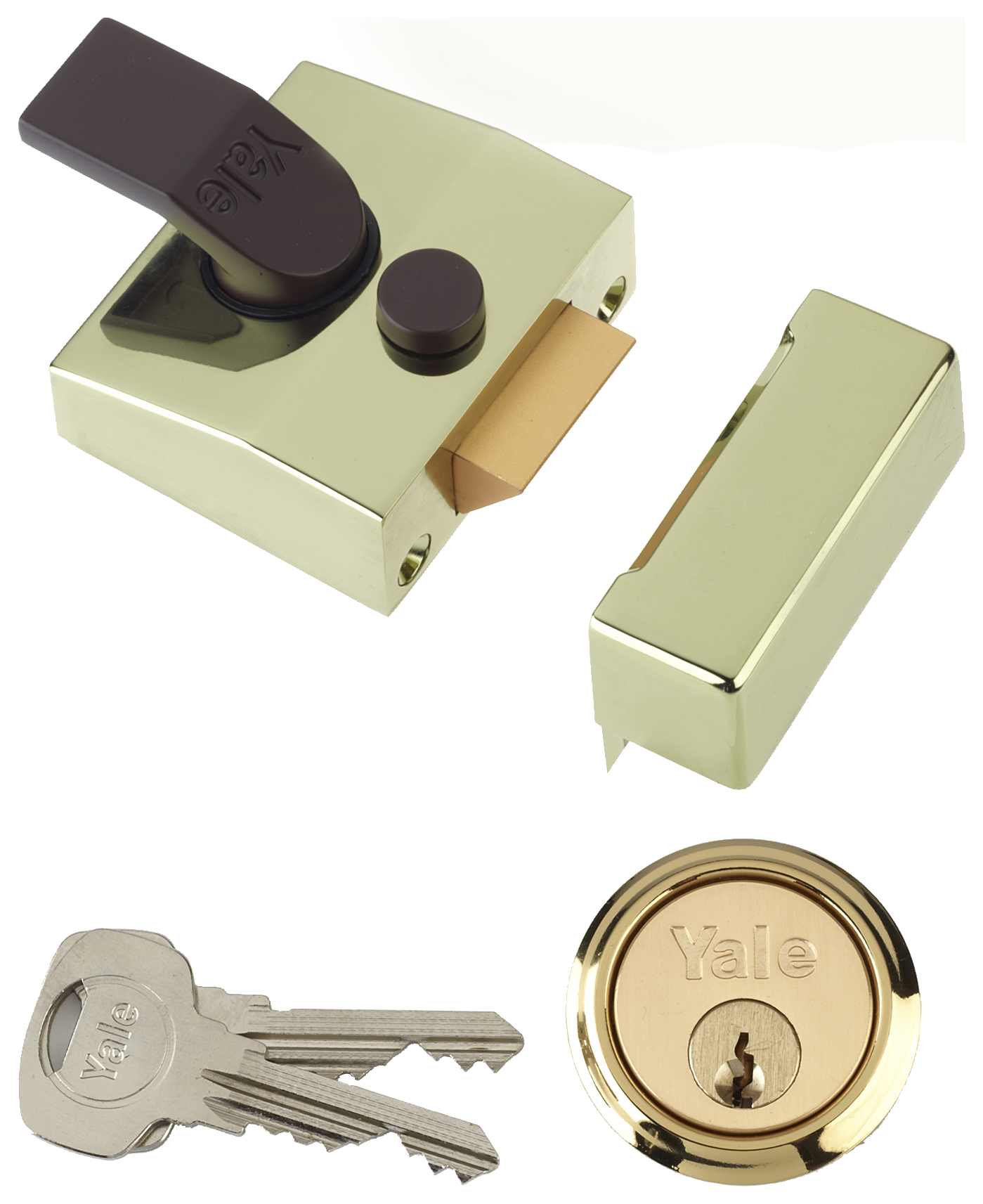 Image of Yale P-85-BLX-PB-40 85 Brass Deadlocking Nightlatch - 40mm