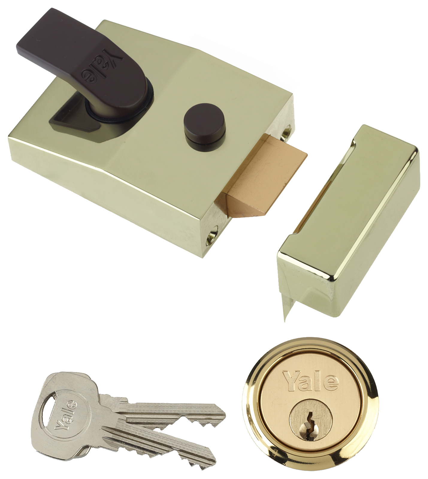 Yale P-89-BLX-PB-60 89 Deadlocking Night Latch - Brass