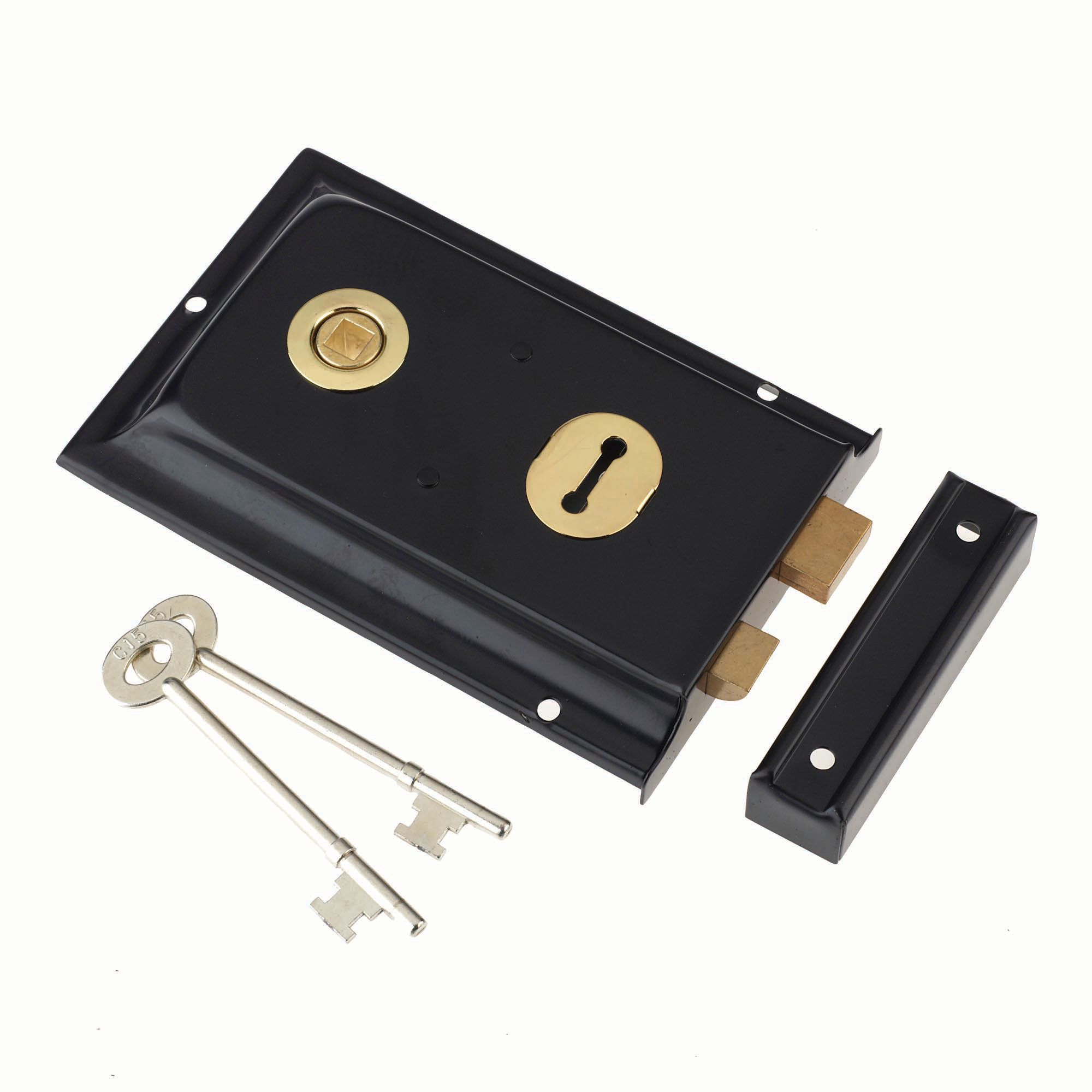 Image of Yale P-334-BK Rim Door Lock - Black