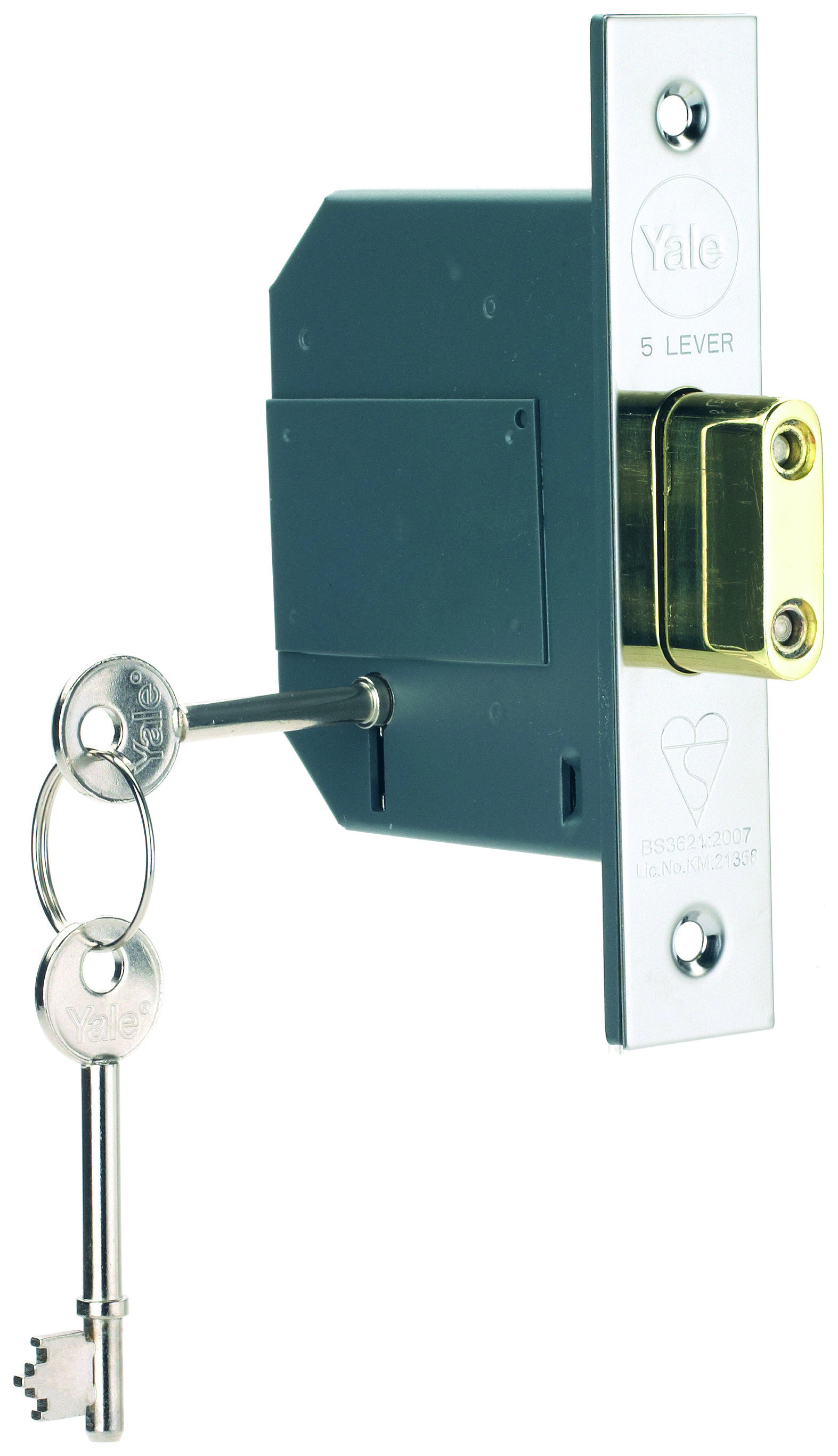 Yale P-M562-CH-67 Chrome 5 Lever British Standard Deadlock - 64mm