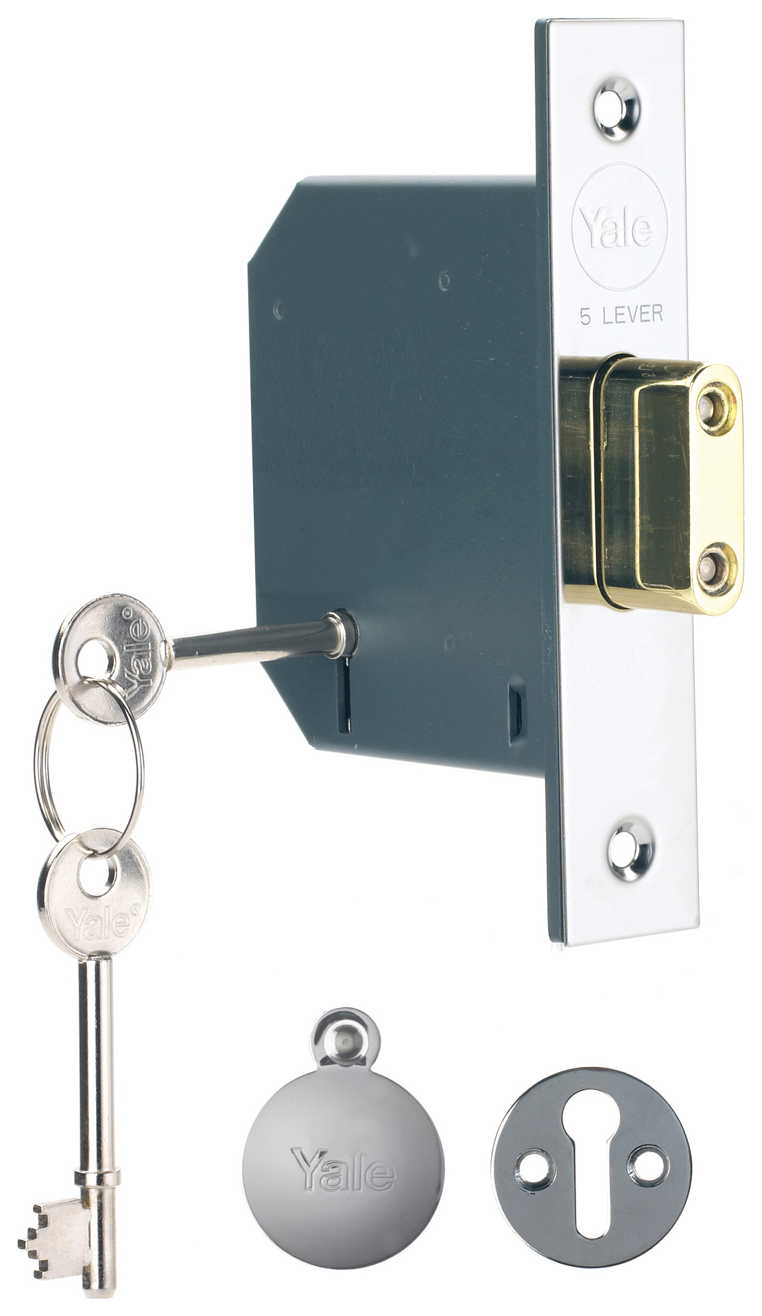 Image of Yale P-M552-CH-65 Chrome 5 Lever Deadlock - 64mm