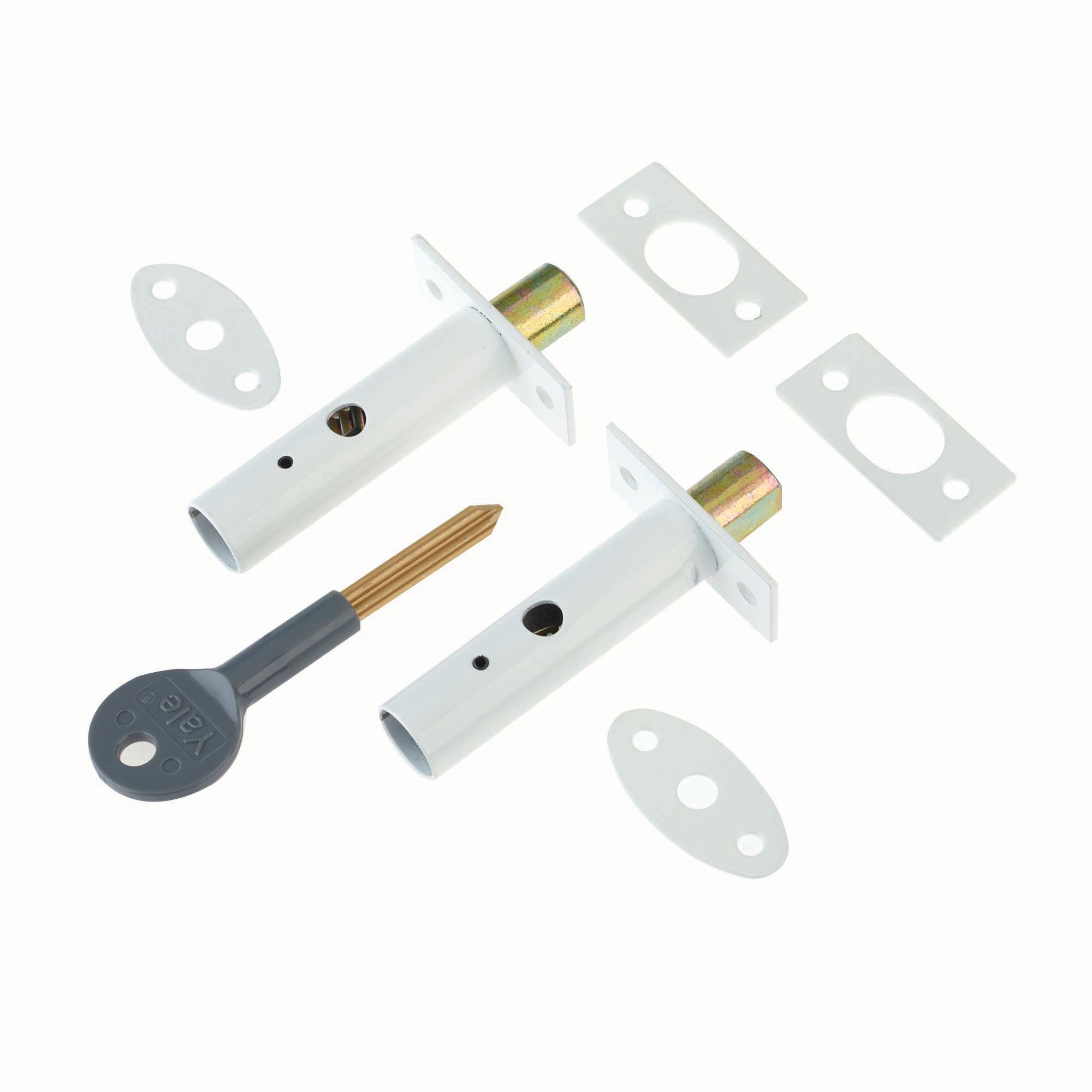 Image of Yale P-2PM444-WE-2 Door Security Bolt - White - Pack of 2