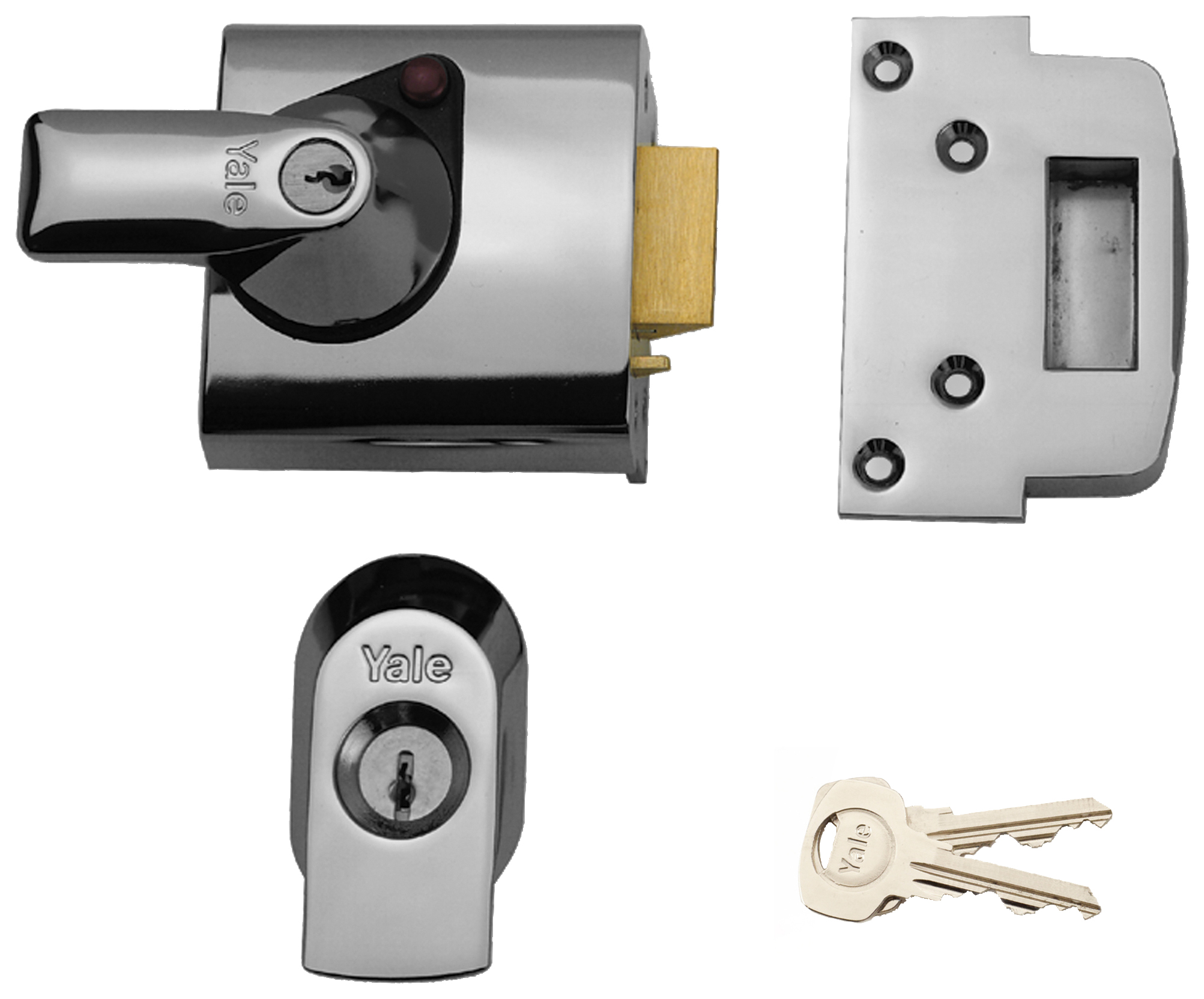 Image of Yale P-BS2-CH-CH-40 40mm British Standard Nightlatch Lock - Chrome