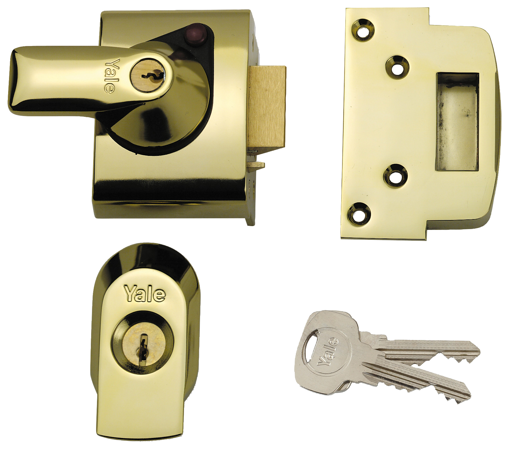 Image of Yale P-BS1-BLX-PB-60 60mm British Standard Nightlatch Lock - Brass