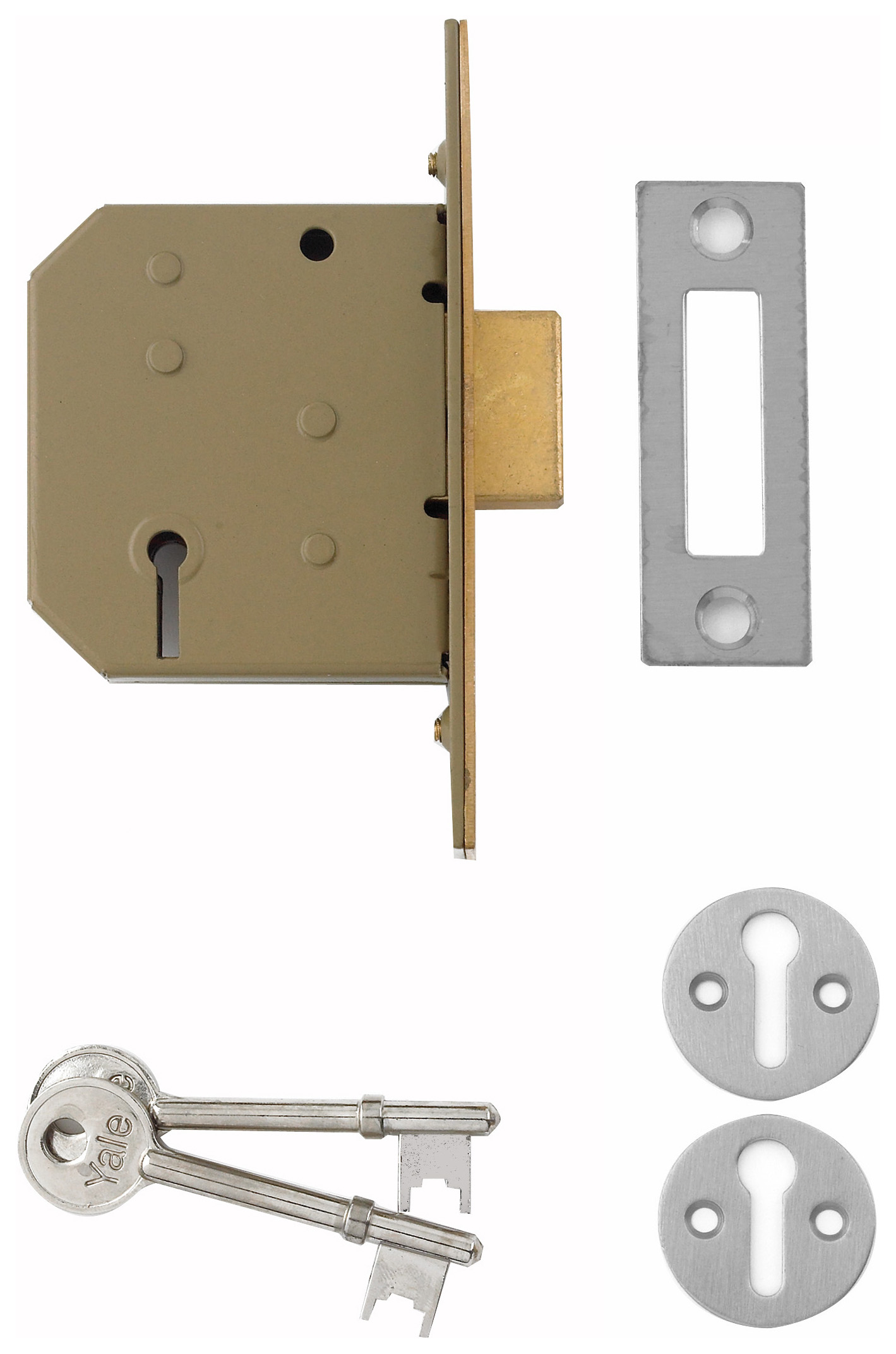 Yale P-M322-CH-65 Chrome 3 Lever Deadlock - 64mm