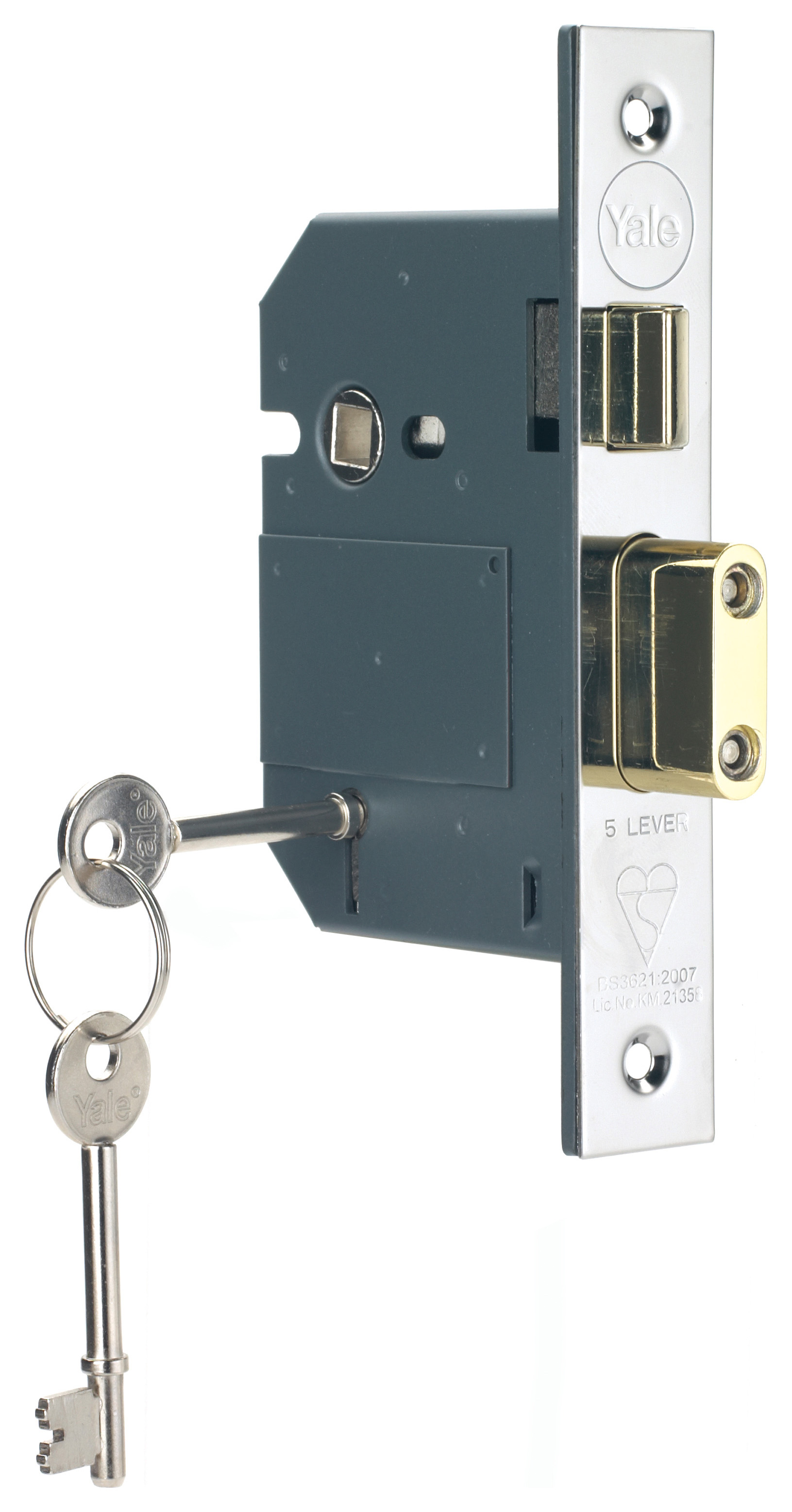 Image of Yale P-M560-CH-80 Chrome 5 British Standard Lever Sashlock - 76mm