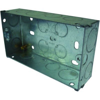 Image of Wickes 2 Gang Flush Steel Knockout Box - 25mm