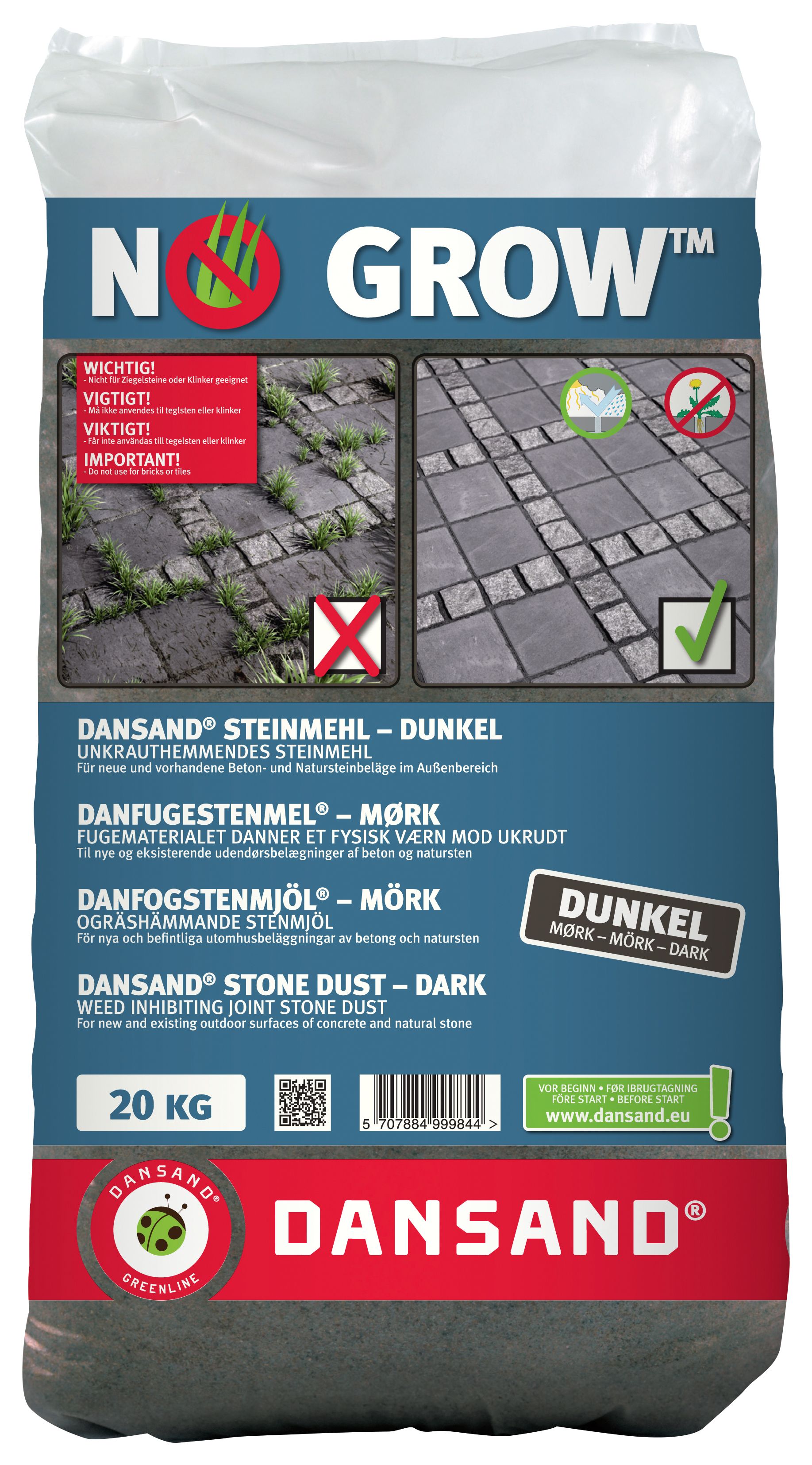 Image of Dansand NO GROW Block Paving Jointing Grout - 20kg