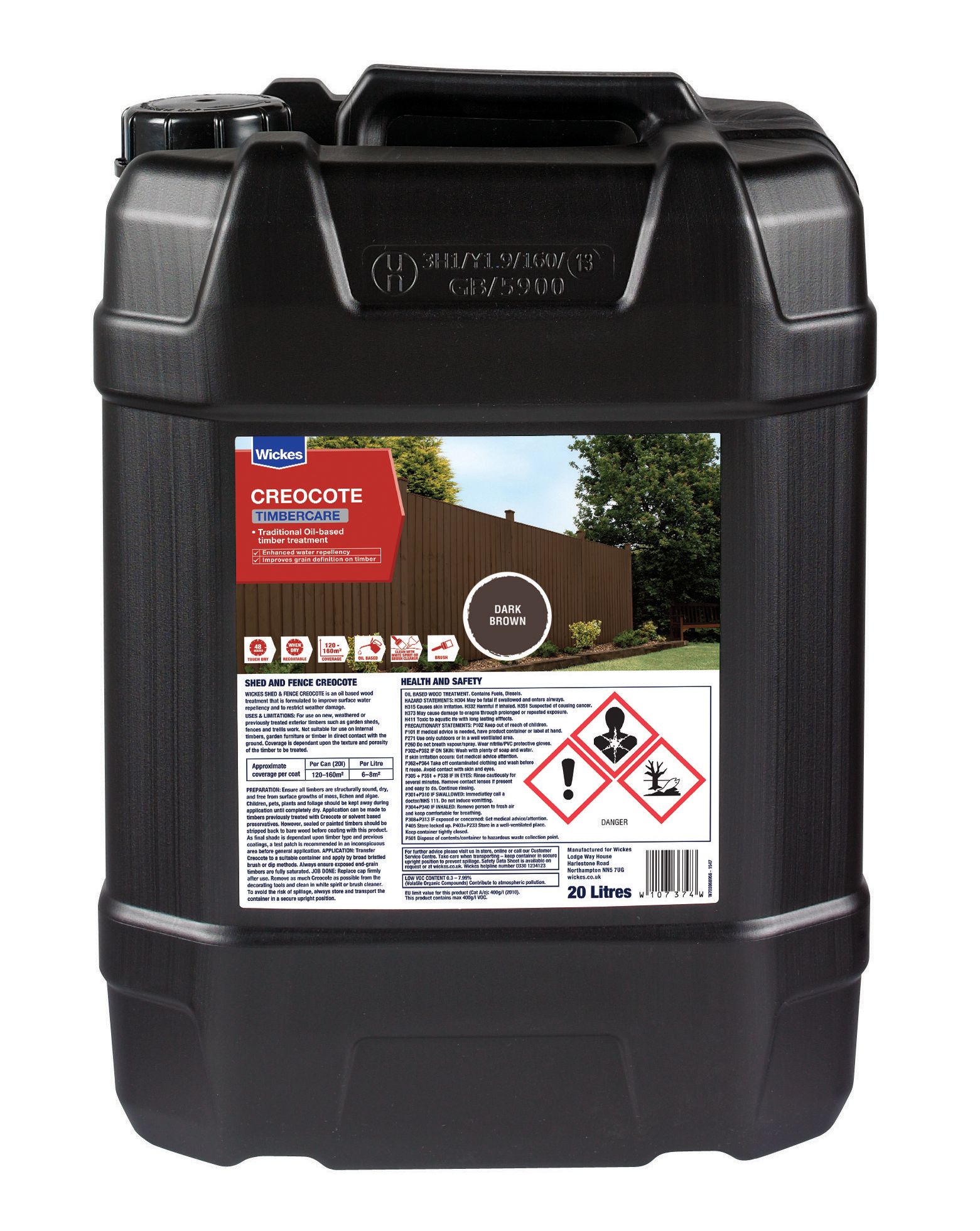 Image of Wickes Shed & Fence Creocote - Dark 20L