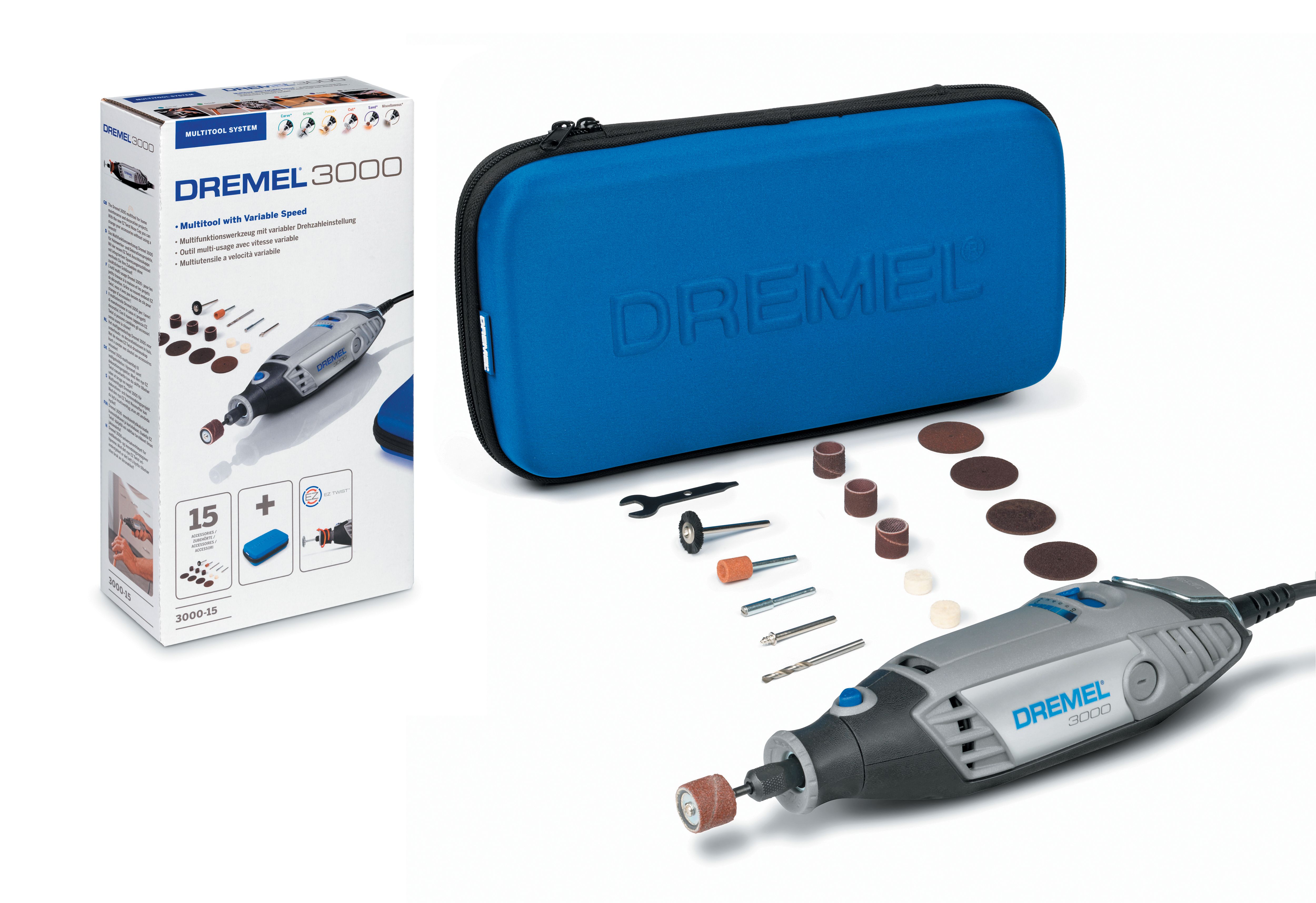 Image of Dremel 3000-15 Rotary Multi Tool Kit 230V - 130W