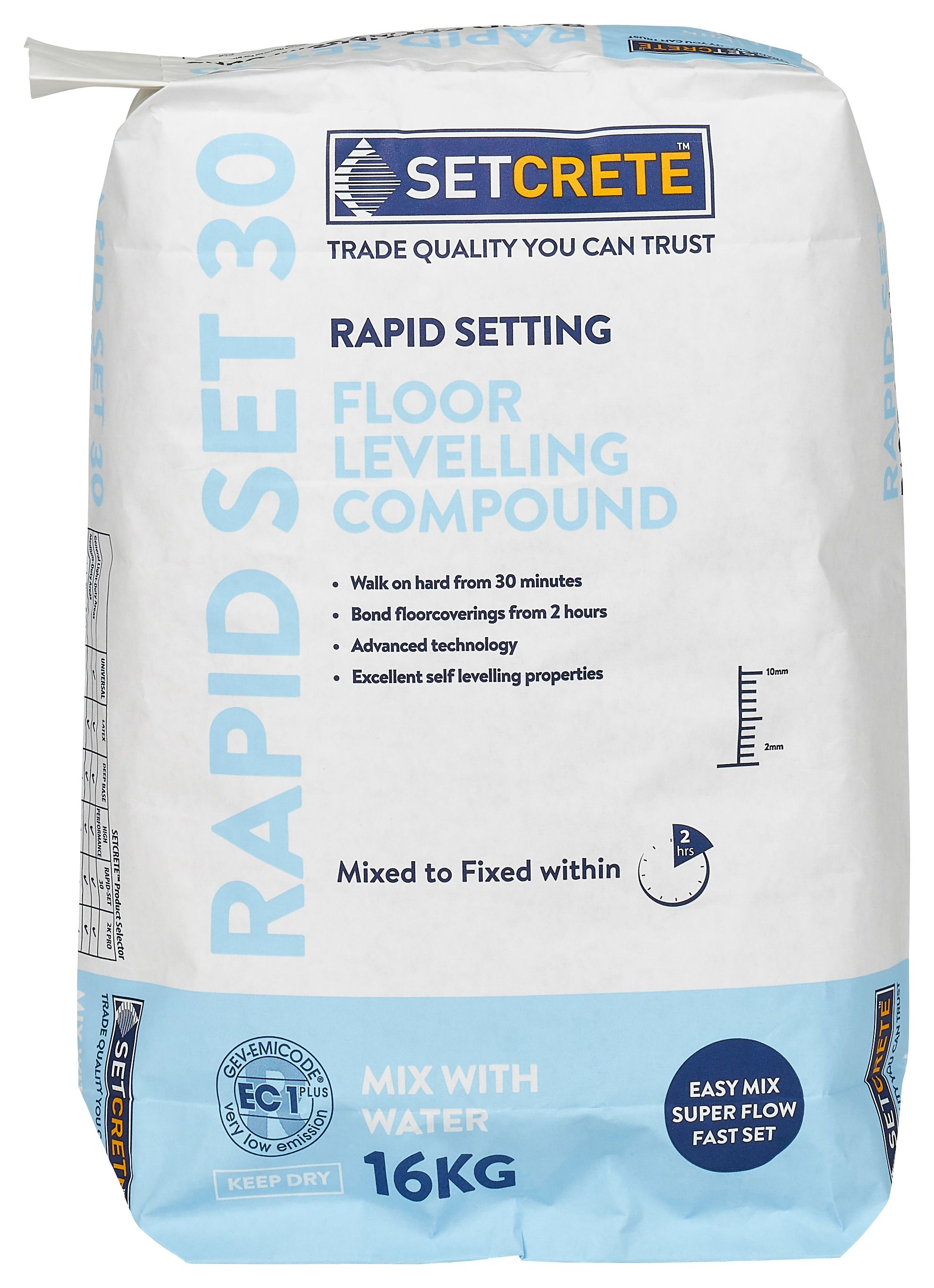 Setcrete Rapid Setting Floor Levelling Compound - 16kg