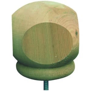Wickes Squared Deck Post Ball - Green 77 x 77 x 93mm