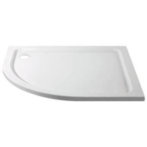 Wickes 45mm Offset Quadrant Left Hand Cast Stone Shower Tray - 1200 x 800mm