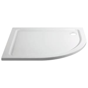 Wickes 45mm Offset Quadrant Right Hand Cast Stone Shower Tray - 1200 x 900mm